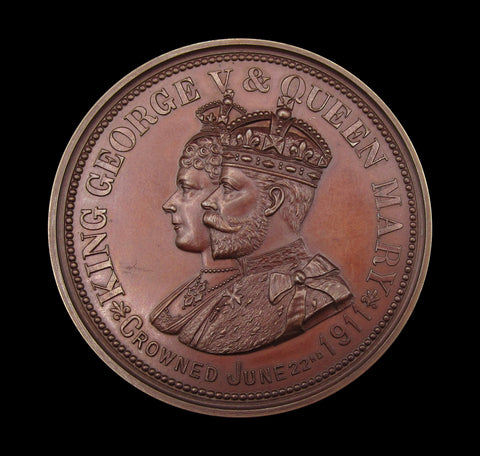 1911 George V Coronation Borough of Wandsworth 64mm Medal - Cased