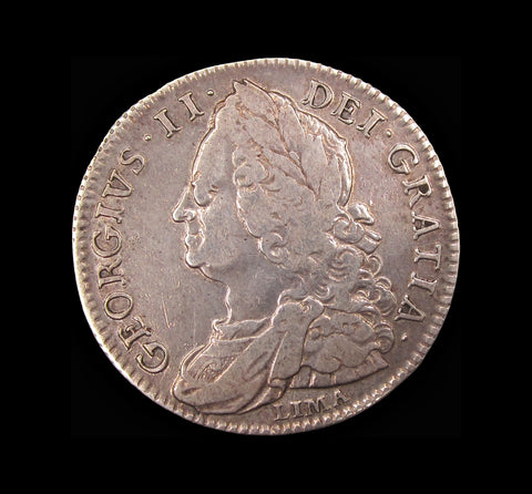 George II 1746 LIMA Halfcrown - V/U In GEORGIVS - Good Fine