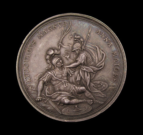 1706 Victories Of Anne Over Louis XIV 43mm Silver Medal - By Muller