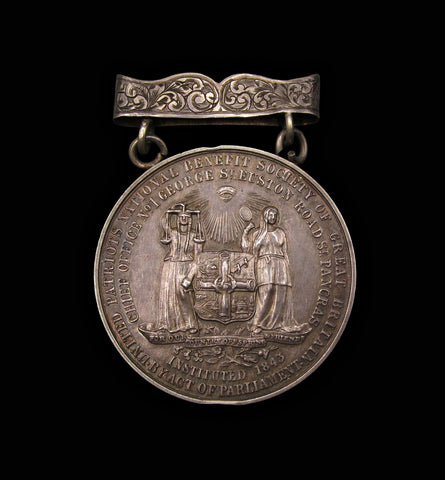 1843 National Benefit Society Of Great Britain 48mm Silver Medal
