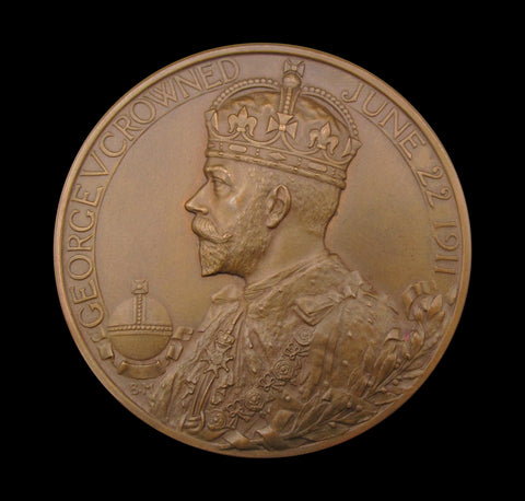 1911 George V Bronze Coronation 51mm Medal - Cased