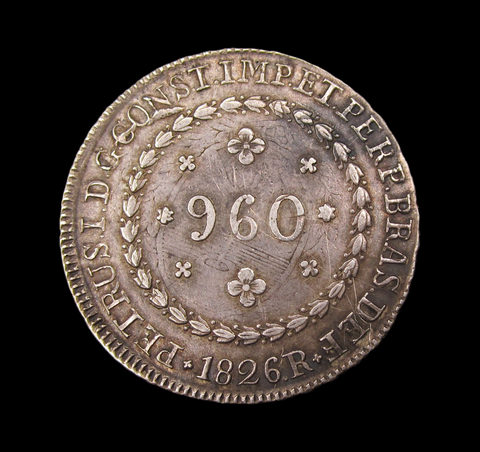 Brazil Pedro I 1826 R 960 Reis - EF
