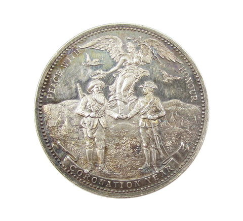 South Africa 1902 Edward VII Coronation 32mm Silver Medal - By Lauer