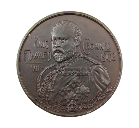 1902 Edward VII Coronation 45mm Bronze Medal - Cased