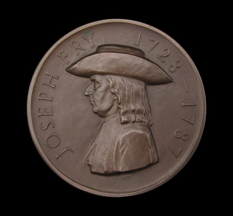 1928 Joseph Fry Bicentenary Of Birth 51mm Bronze Medal - Cased