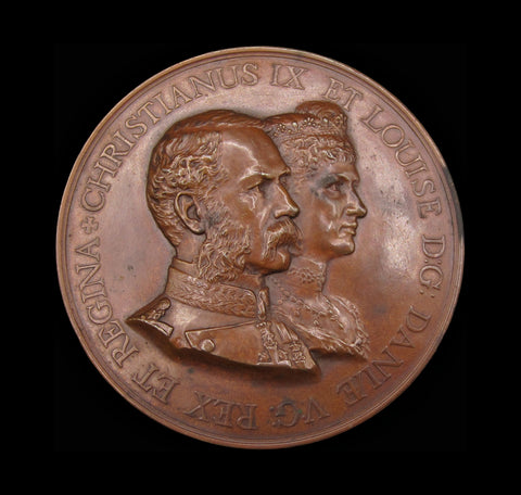 1893 Christian IX & Louise Visit To London 75mm Medal - By Bowcher