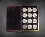 c.1830 Kings & Queens of England Set Of 36 Cased Medals - By Thomason