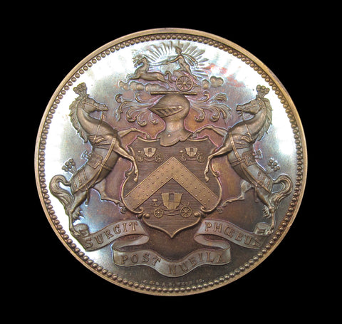 1883-1885 Worshipful Company Of Coach Makers 58mm Medal Pair - By Wyon