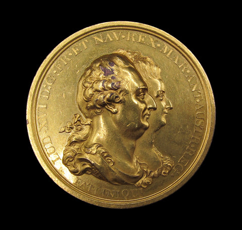 France 1793 Execution of Louis XVI 51mm Gilt Medal - By Kuchler