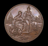 1891 Wilhelm II Visit To London 80mm Bronze Medal Pair - In Double Case