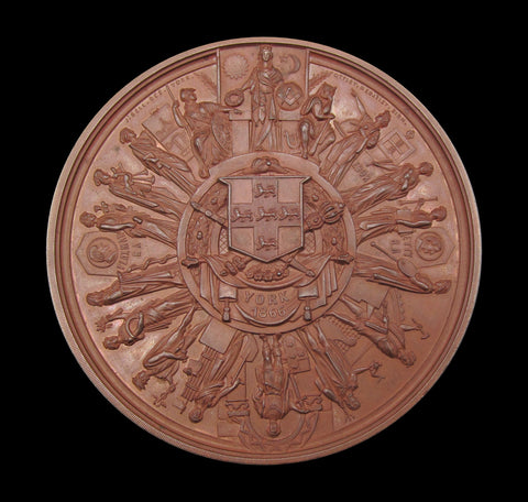 1866 Yorkshire Fine Art & Industrial Exhibition 89mm Medal - By Ottley