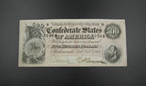 America Confederate States 1864 $500 Banknote
