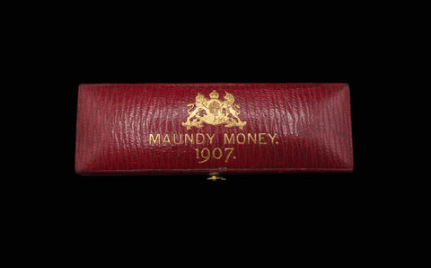 Edward VII 1907 Dated Hard Case For 4 Coin Maundy Set