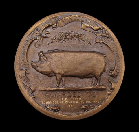 1954 National Pig Breeders Association 51mm Prize Medal - Cased