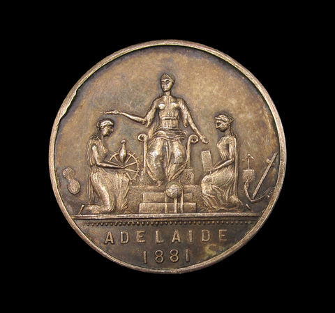 Australia 1881 Adelaide Exhibition 30mm Silver Prize Medal - To Henrietta Vansittart