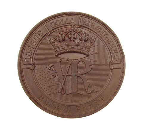 1875 Queen's College Birmingham 46mm Medal - Cased
