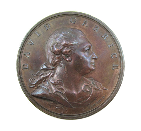 1772 David Garrick 40mm Bronze Medal - By Pingo