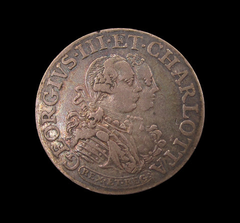 1761 George III & Charlotte Marriage 26mm Silver Medalet