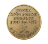1953 Coronation Jewish Orphanage Norwood Visit 35mm Medal - By Pinches