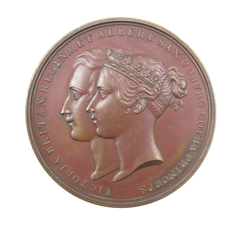1842 Royal Exchange Stone Laying 61mm Bronze Medal - By Halliday