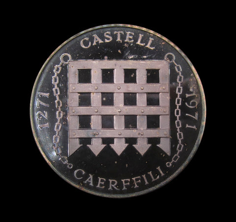 1971 700th Anniversary of Caerphilly Castle 39mm Silver Medal