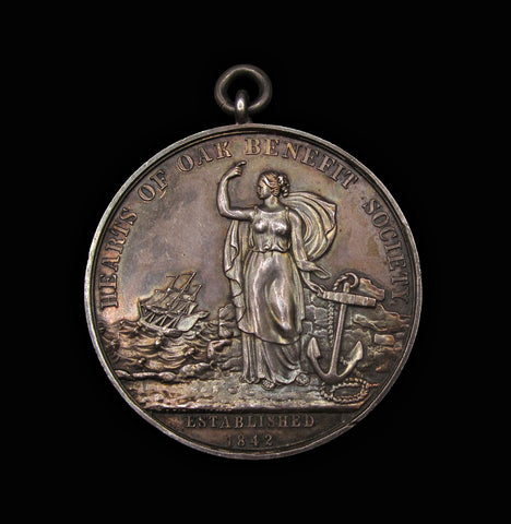 1842 Hearts of Oak Benefit Society 50mm Silver Medal - By Taylor