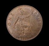 George V 1919 H Penny - EF