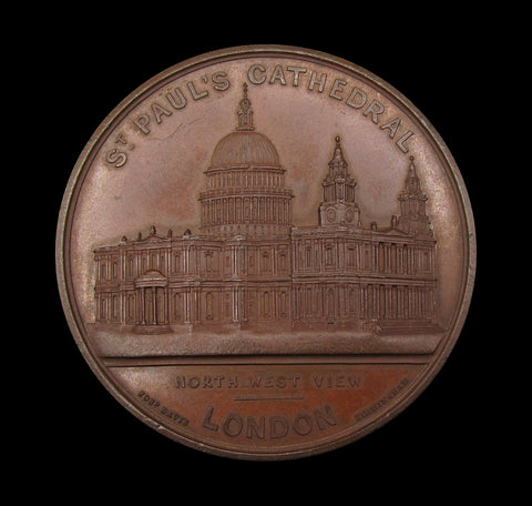 c.1840 St Paul's Cathedral 60mm Bronze Medal - By Davis