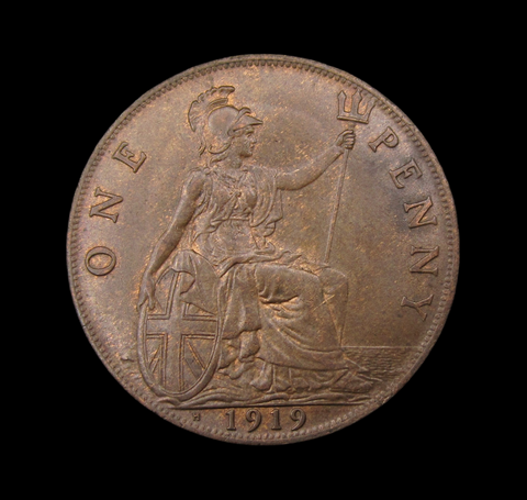 George V 1919 H Penny - EF