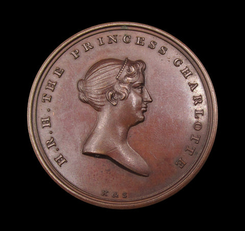 1817 Death Of Princess Charlotte 38mm Bronze Medal - By Hancock