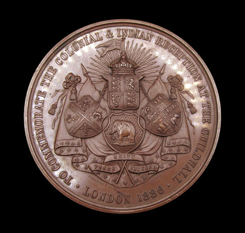 1886 Colonial & Indian Exhibition London 77mm Medal - By Elkington