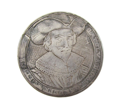 c.1630 Charles I & Henrietta Maria 27mm Silver Counter - By De Passe