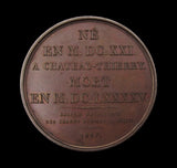 France 1816 Jean De La Fontaine 41mm Medal - By Gatteaux