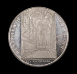 c.1850 Ely Cathedral 61mm White Metal Medal - By Davis