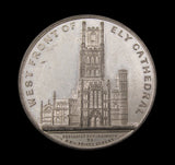 c.1850 Ely Cathedral 61mm White Metal Medal - By Davis