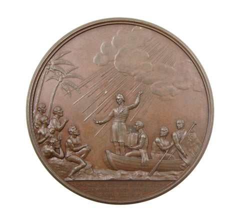 1844 London Missionary Society Jubilee 61mm Medal - By Davis
