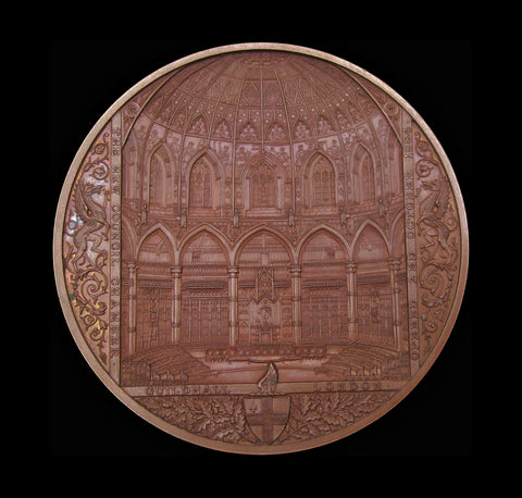 1884 Guildhall New Council Chamber 76mm Bronze Medal - By Wyon