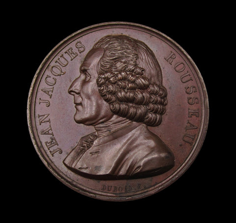 France 1817 Jean Jacques Rousseau 41mm Medal - By Dubois