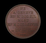 France 1817 Jean Jacques Rousseau 41mm Medal - By Dubois