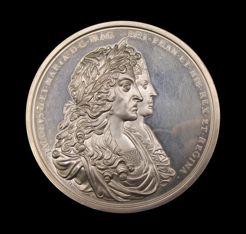 1687 William & Mary Spanish Wreck Recovered 54mm Silver Medal