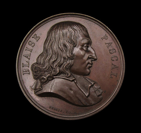 France 1817 Blaise Pascal 41mm Medal - By Dubois