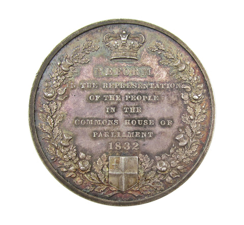 1832 Reform Bill 51mm Silver Medal - By Wyon