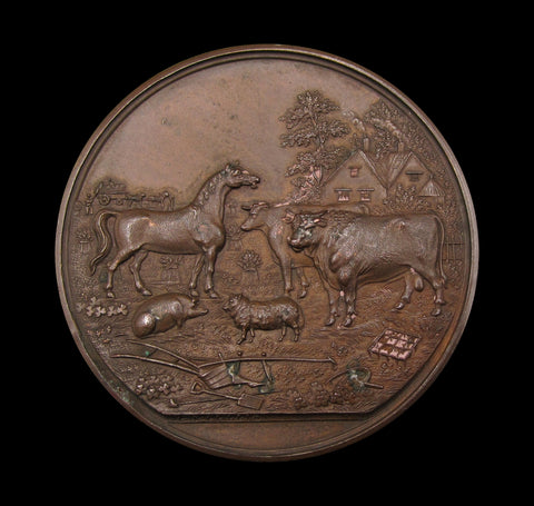 1841 Calder Vale Agricultural Association 51mm Bronze Medal - By Collis