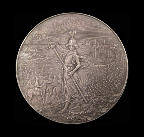1902 South African War Memorial 70mm Silver Medal - By Fuchs