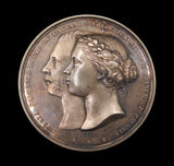 1858 Marriage Of Victoria To Frederick Of Prussia 63mm Cased Silver Medal - By Wyon