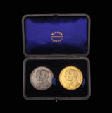 1896 Visit of The Duke & Duchess of York to Yorkshire 38mm Medal Pair - Cased
