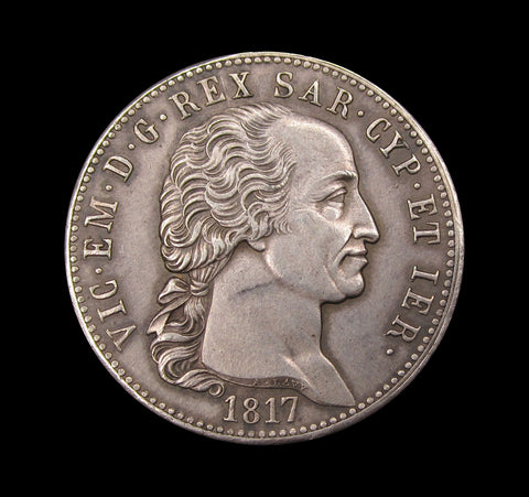 Italy Sardinia 1817 5 Lire - GEF