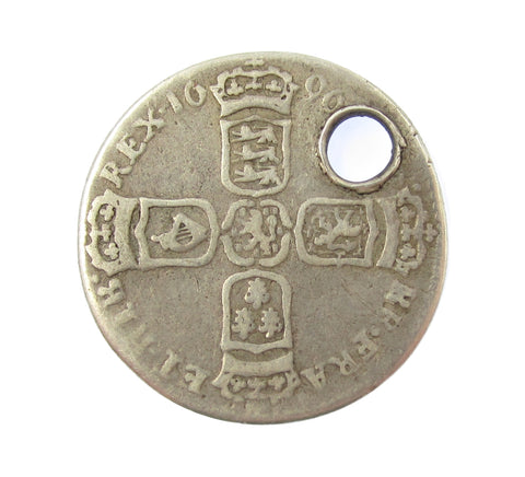 William III 1696 Sixpence - Reverse Brockage