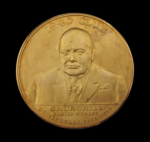 1959 Winston Churchill "1940 Club" 58mm Gold Medal - By Spink & Son