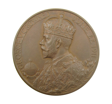 1911 George V Bronze Coronation 51mm Medal - Cased